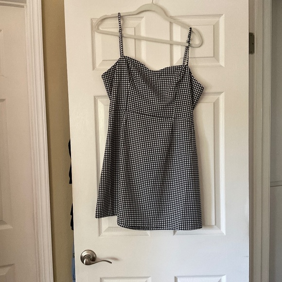 French Connection Gingham Tie-Back Minidress In size 12 - Picture 1 of 5